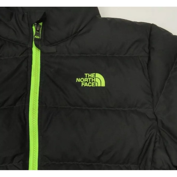 The North Face 550 Down Nuptse Quilted Boys Youth Full Zip Puffer Coat Jacket L - Picture 2 of 10